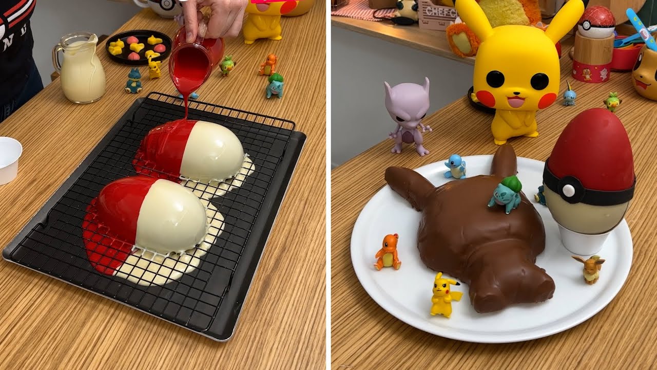 Pokemon Chocolate Easter Recipe | Marshmallow Pikachu & Chocolate Egg Pokeball