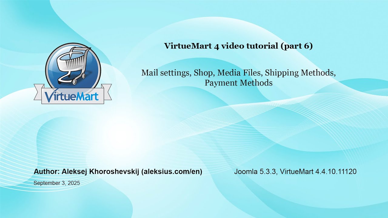 VirtueMart 4 video tutorial. Joomla eshop (part 6)