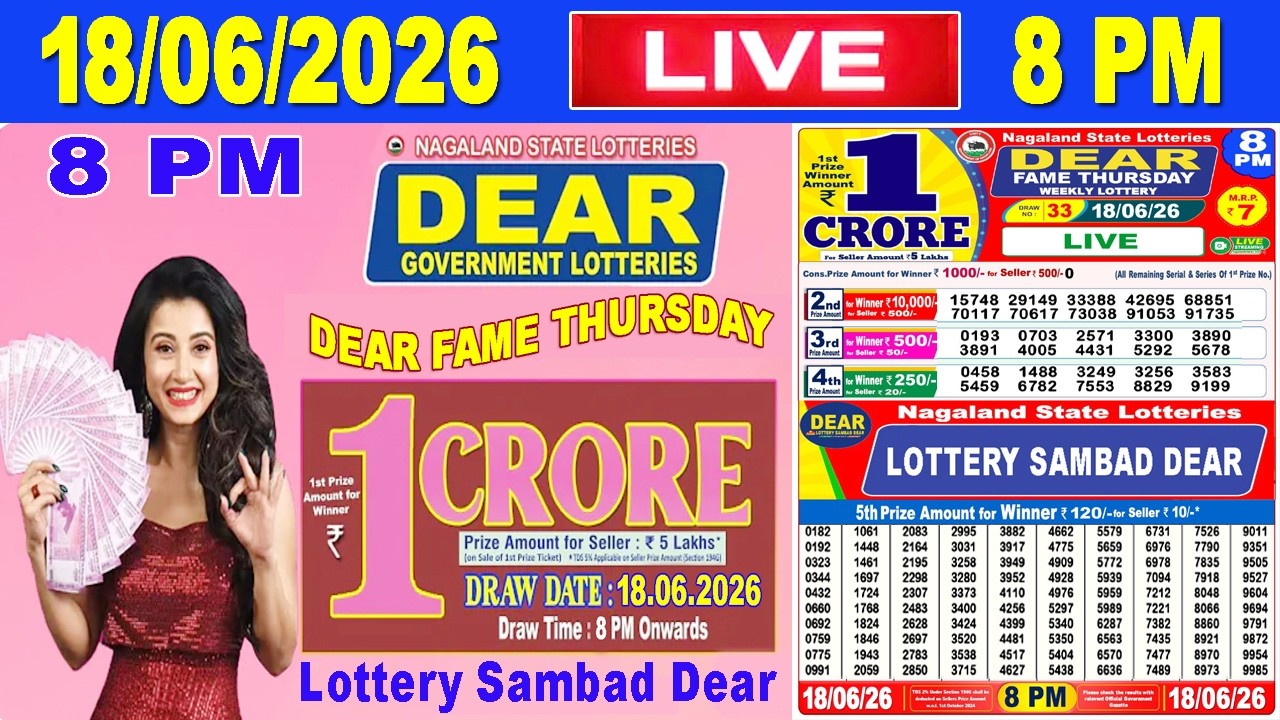 Lottery Live today 8pm 18.06.2026