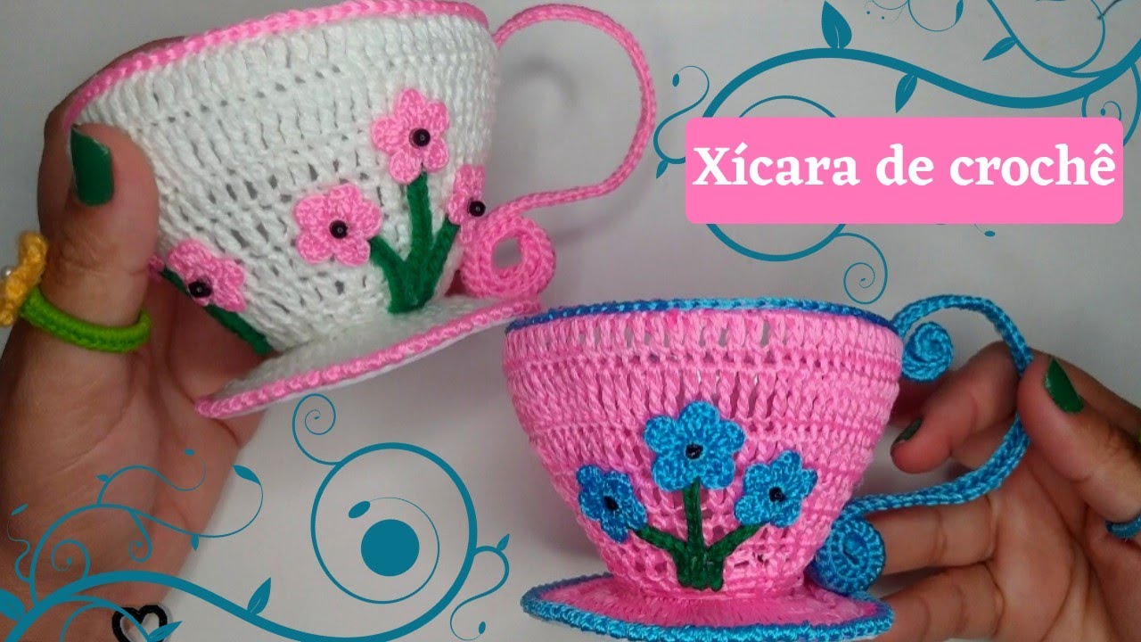 Xícara de crochê reciclável com garrafa pet ☕