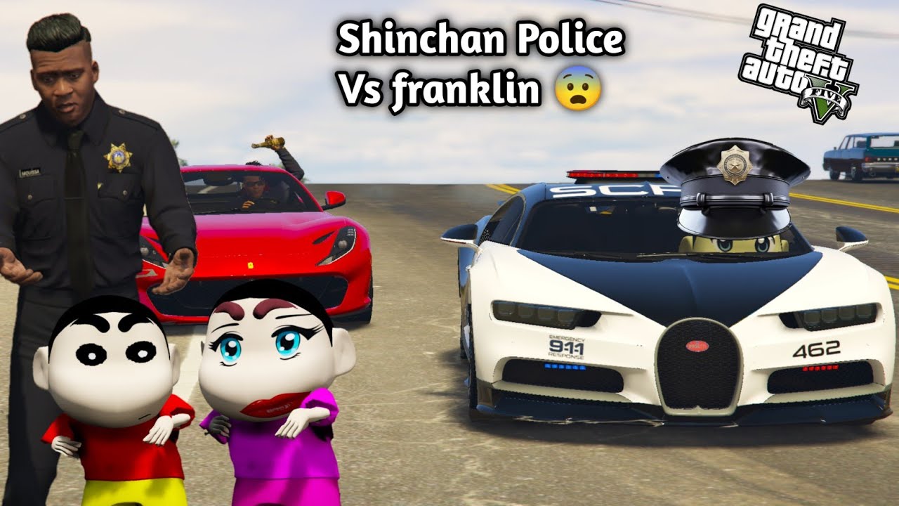 GTA 5: Shinchan Police Vs Franklin Police Now In Fight 🫠phinchan Crying 😭 PS Gamester