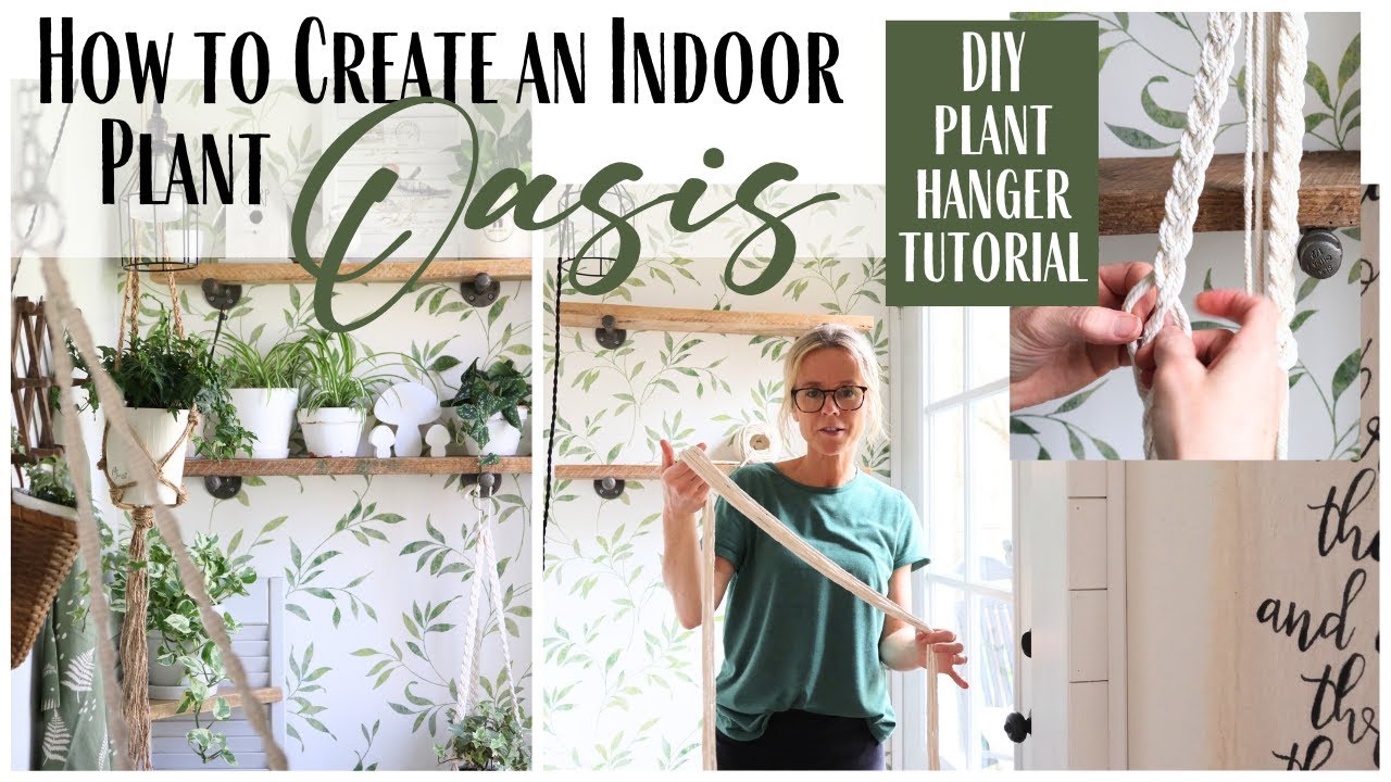 Small Space Plants Idea ~ DIY Plant Hanger ~ Indoor Plant Space ~ Macrame Plant Hanger Tutorial