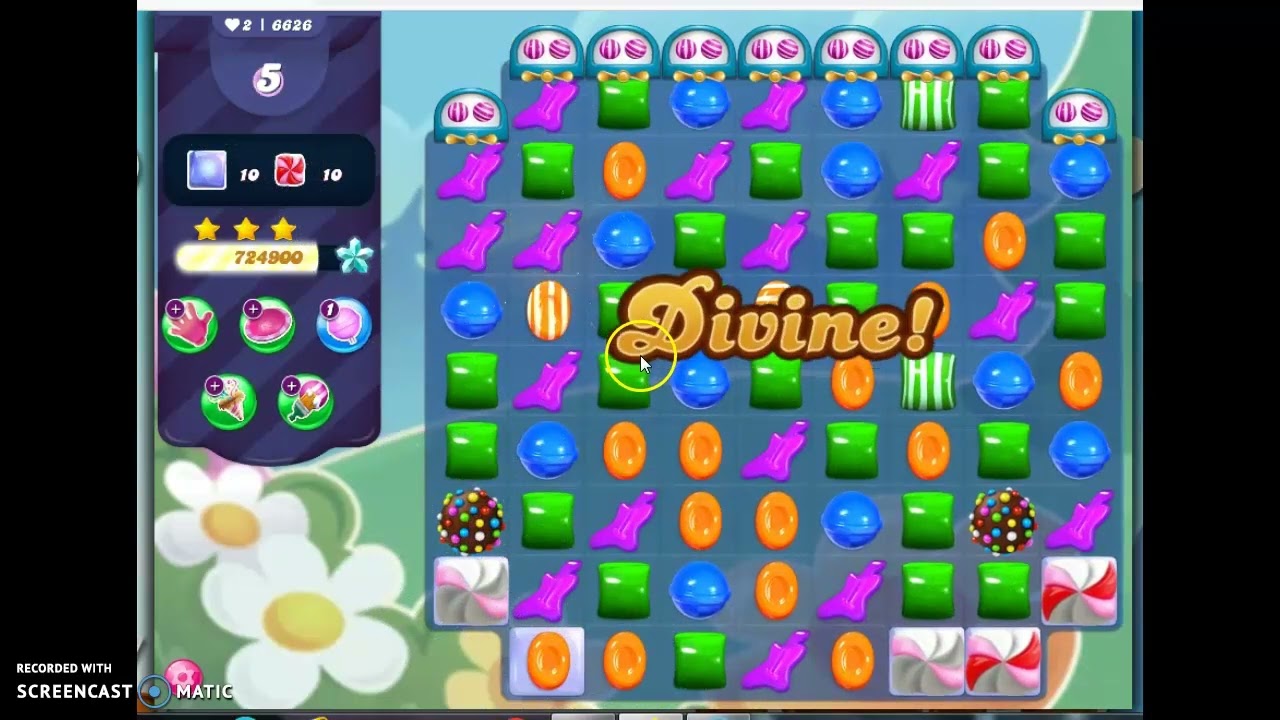 Candy Crush Saga Level 6626 No Boosters