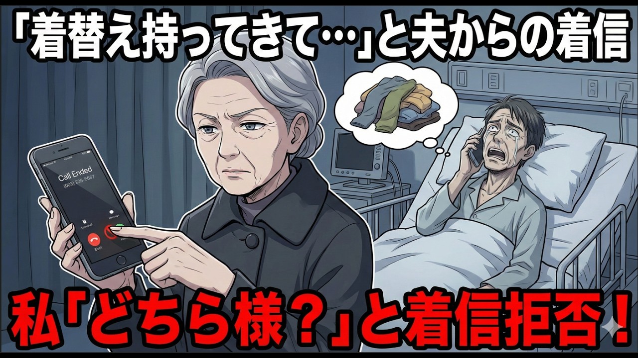 入院した夫から着信。「着替え持ってきてくれ…」私「すみません、どちら様ですか？」と他人のフリをして電話を着信拒否した時の、夫の絶望