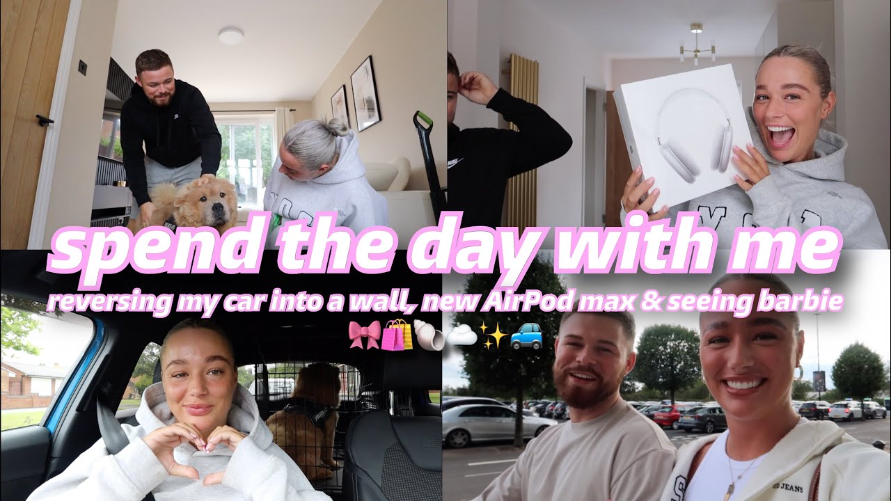 I reversed my new car into a wall 🥲🚙💔 | spend the day with me ✨ | new AirPod max & seeing barbie
