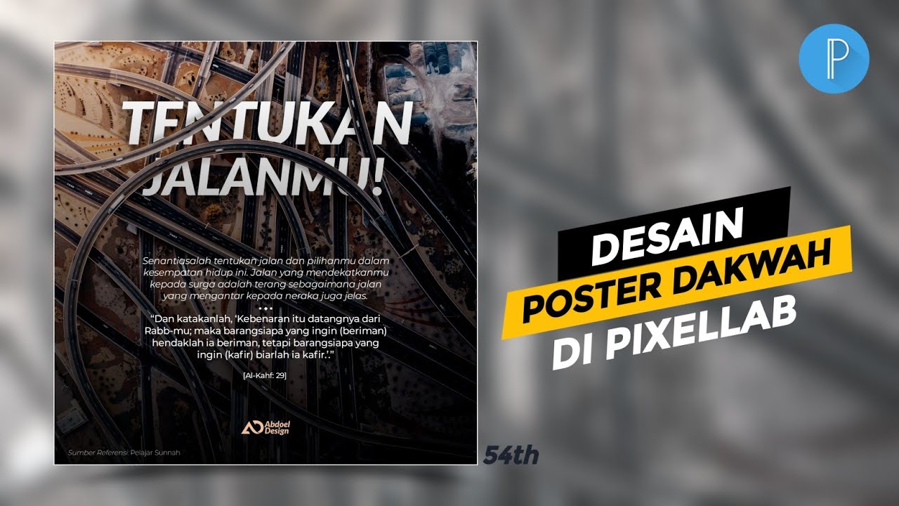 Desain Poster Dakwah di Aplikasi Pixellab (Efek Masking) | PixelLab Poster #54
