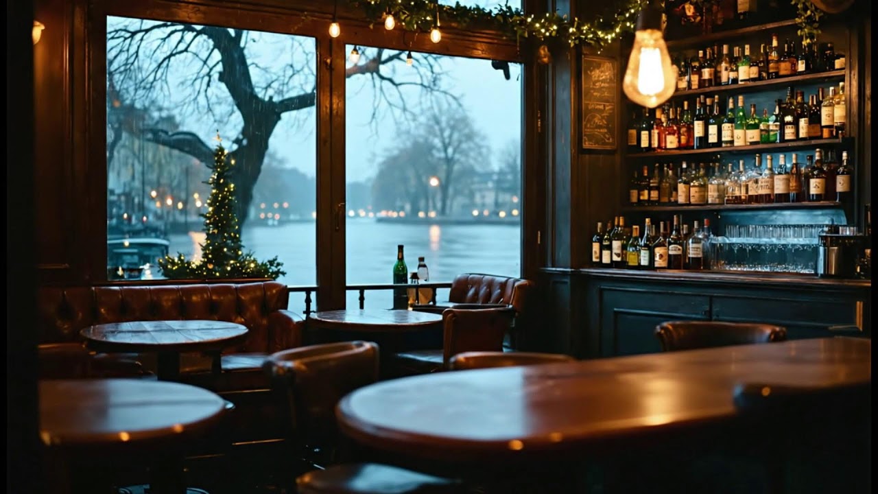 Tranquil Jazz Piano & Rain in French Café ☕ Undisturbed Rainy Night Setting for Inner Peace Now