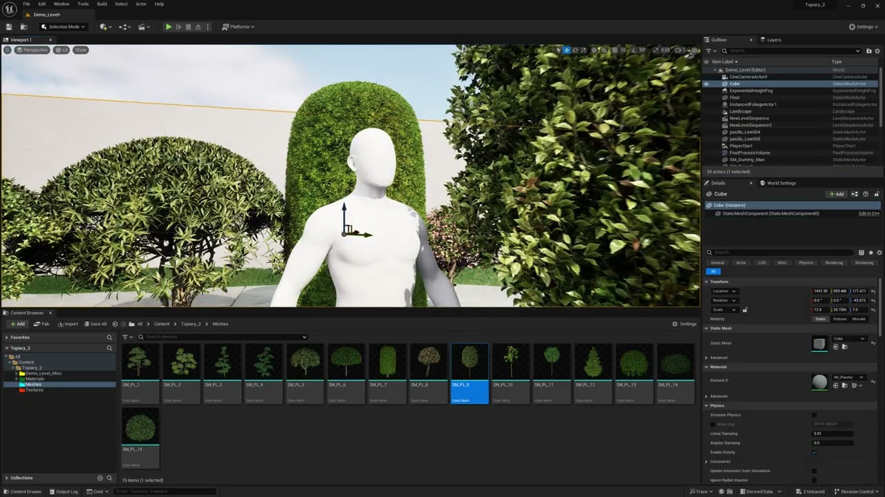 UE5 Topiary 2 Assets ( Editor )
