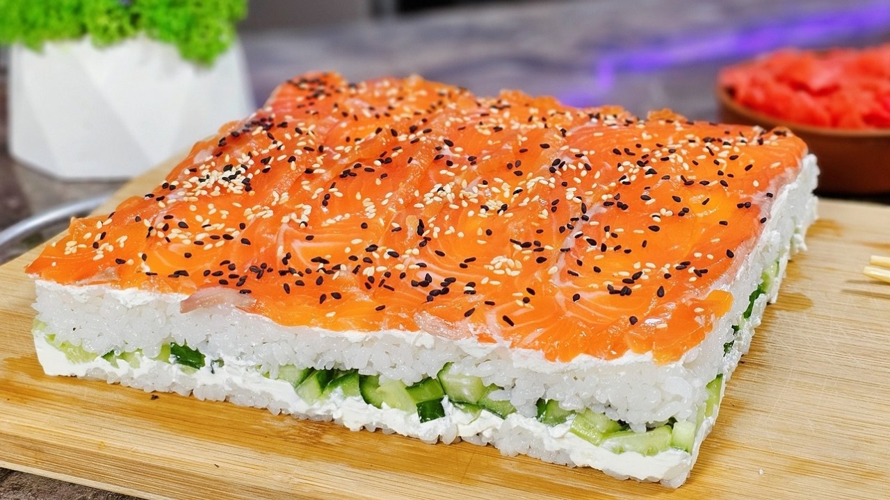 СУШИ Больше НЕ ЗАКАЗЫВАЮ!Нереально ВКУСНЫЙ и ЛЕНИВЫЙ🍣СУШИ ТОРТ Филадельфия