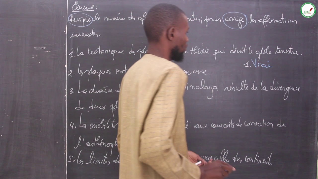 Exercices - Troisième - SVT : La tectonique des plaques / M. Diallo