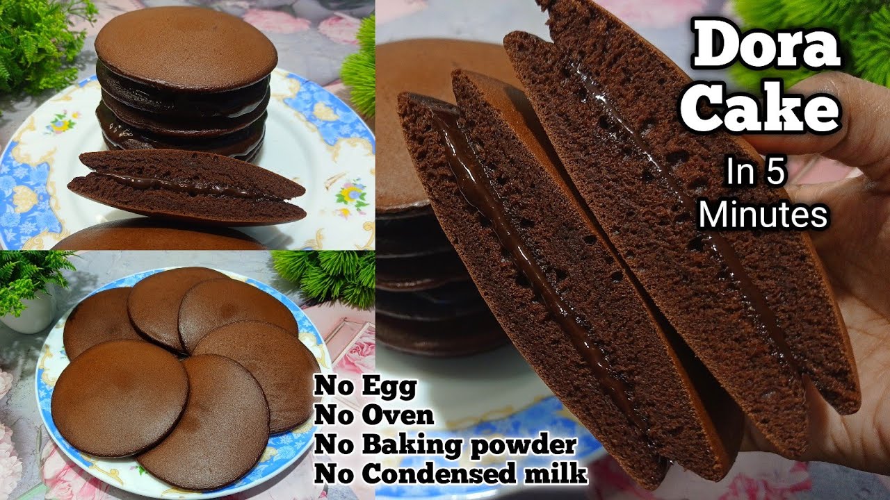 Just 5 Minutes Chocolate Truffle Dora Cake in Pan|No Egg, No Oven,No Condensed Milk Dora Cake Recipe