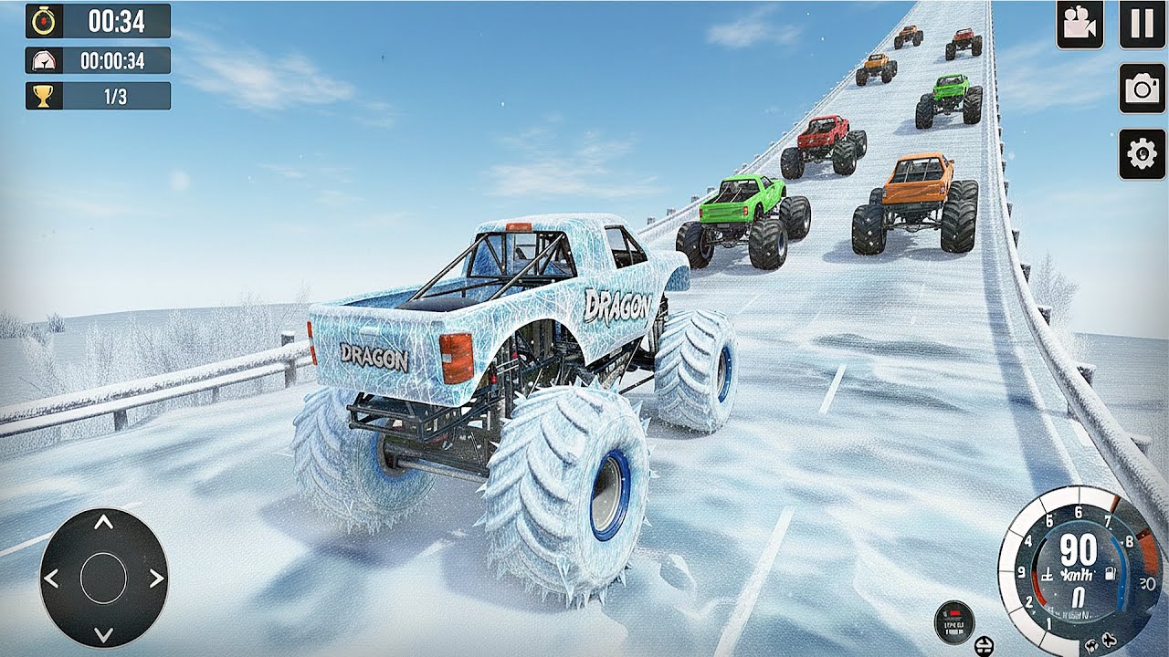Ice Monster Truck: Dangerous Slippery Ramp Challenge! - Extreme Racing 3D - Android GamePlay