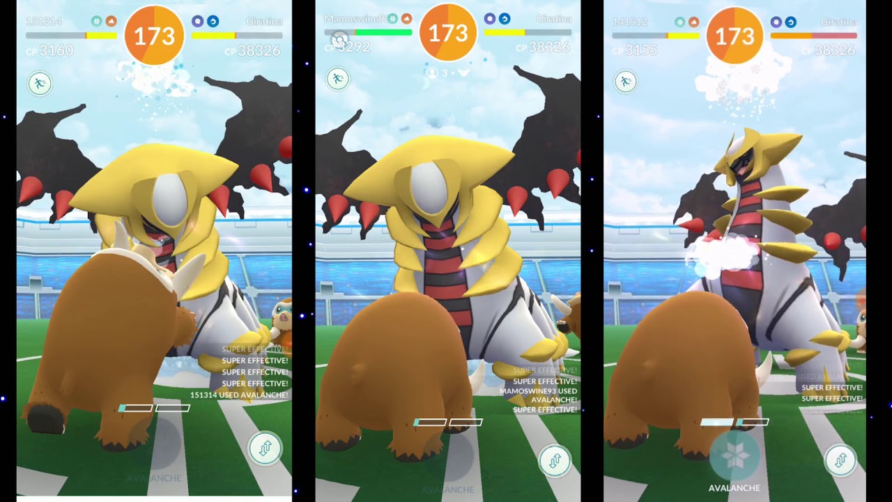 Trio Mamoswine vs. Giratina (Altered Forme) Pokemon GO Lublin