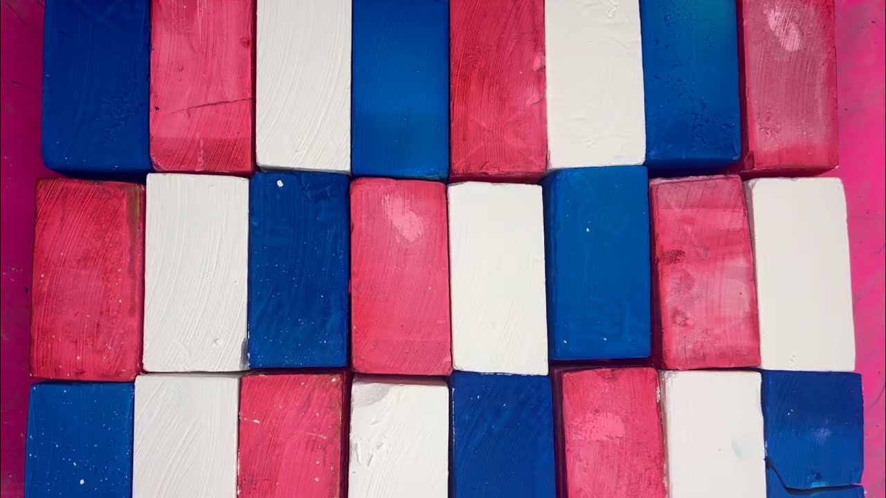 Soft colorful gym chalk | mass crush | satisfying asmr sounds