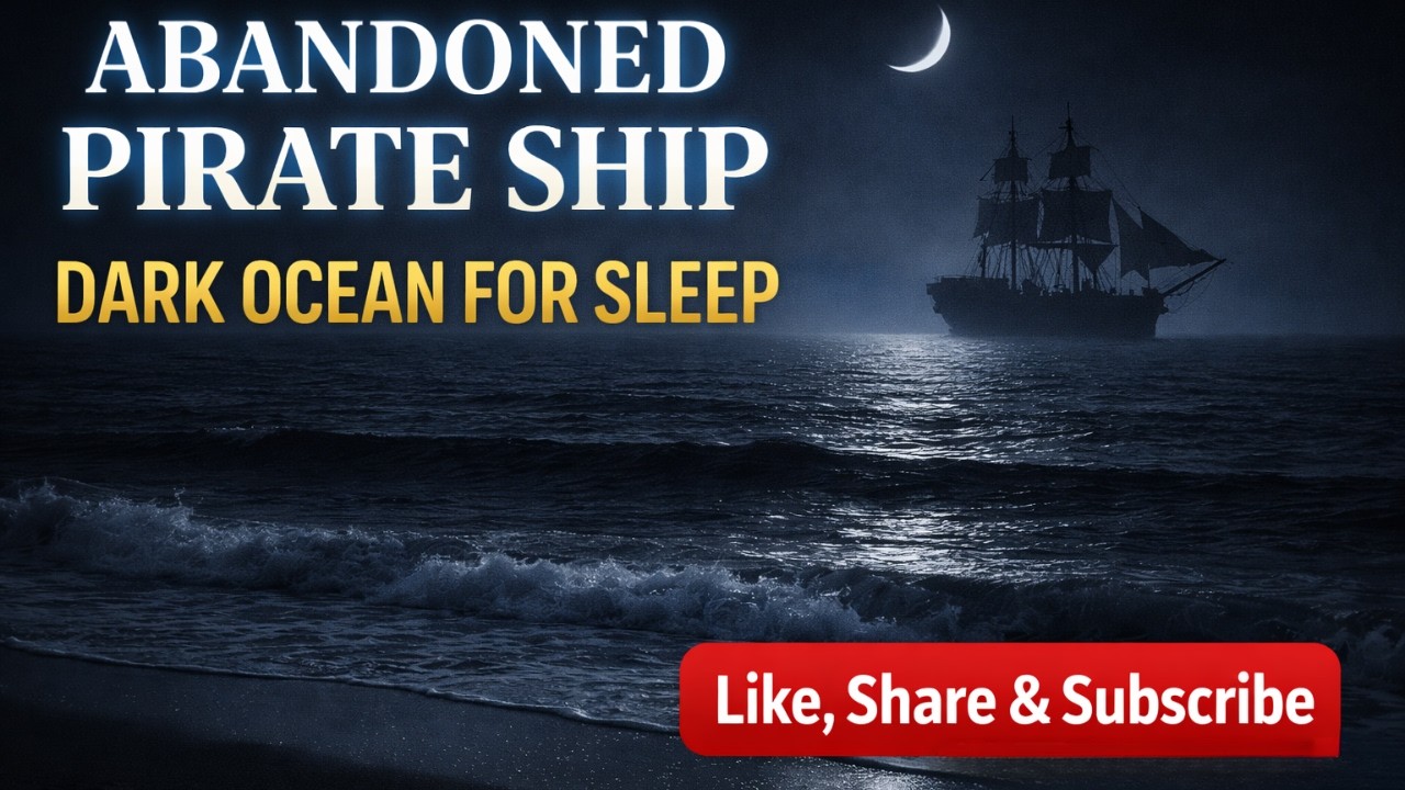 Abandoned Pirate Ship at Sea 🌙 | Dark Ocean Waves & Wood Creaks for Deep Sleep (No Music, No Ads)