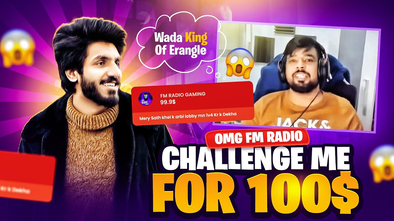 OMG 😱 @FMRadioGamingLive Challenged me for $100 NONSTOP LAUGHING GAMEPLAY | TOP1BAJWA | PUBG MOBILE