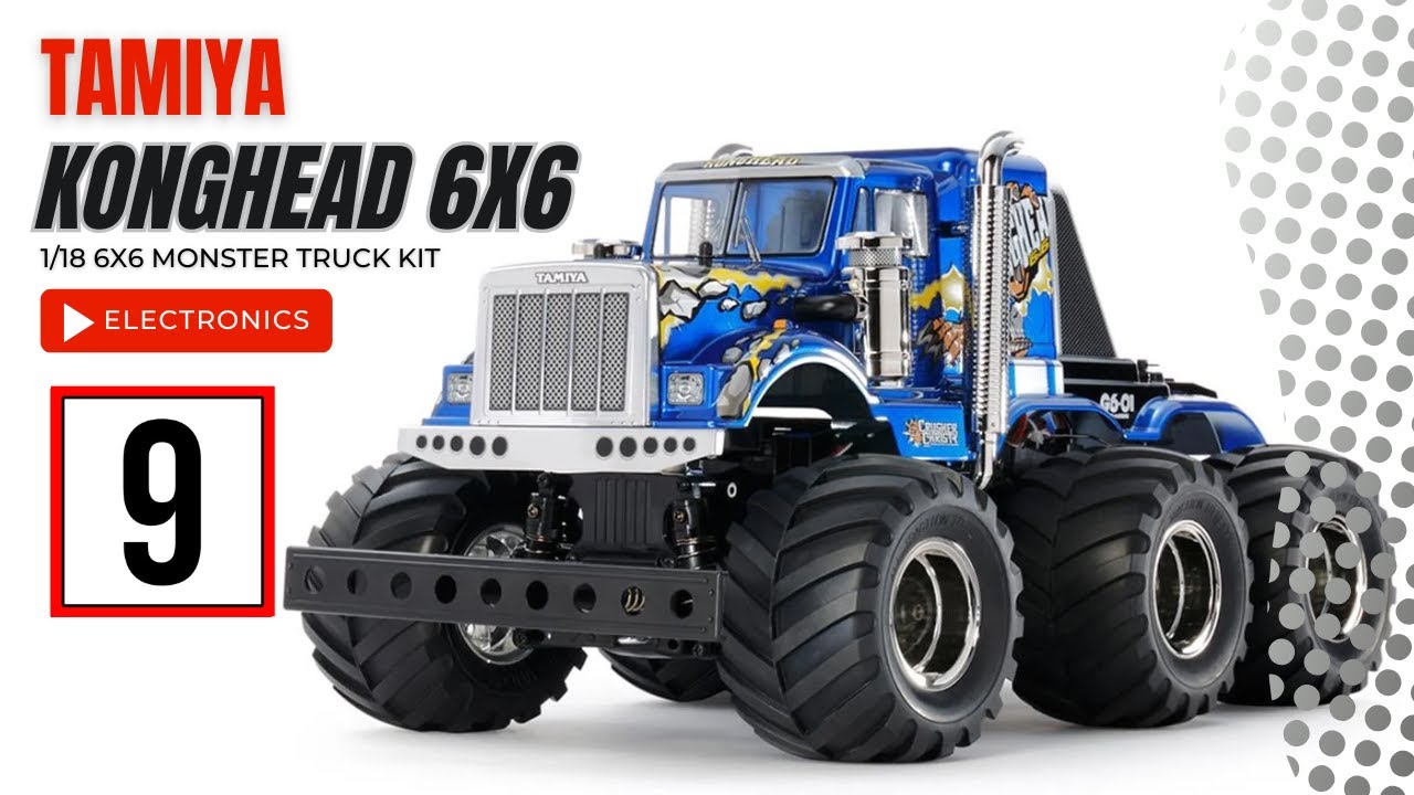 ELECTRONICS | Tamiya Konghead 6x6 G6-01 1/18 Monster Truck Kit 58646 #tamiyarc #rccars