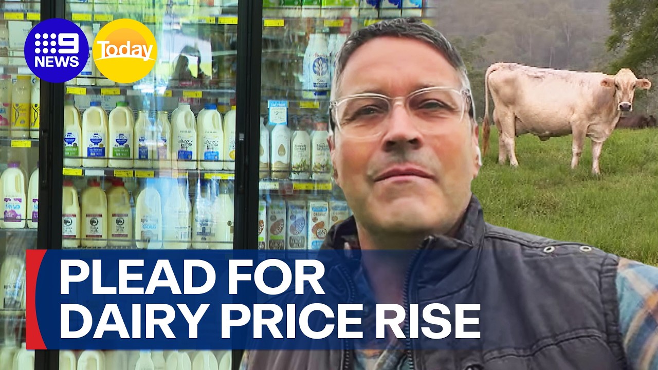 Australian farmers pleading for a dairy price rise as fuel costs soar | 9 News Australia