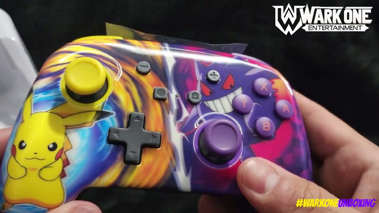 Power A Pikachu vs Gengar Enhanced Wireless Controller Nintendo Switch USB and Bluetooth  Unboxing