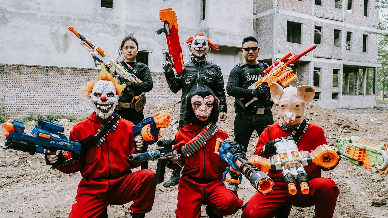 LTT Nerf Mod : Legendary Nerf Guns SWAT Fights Dangerous Masked Army Who Will Win?