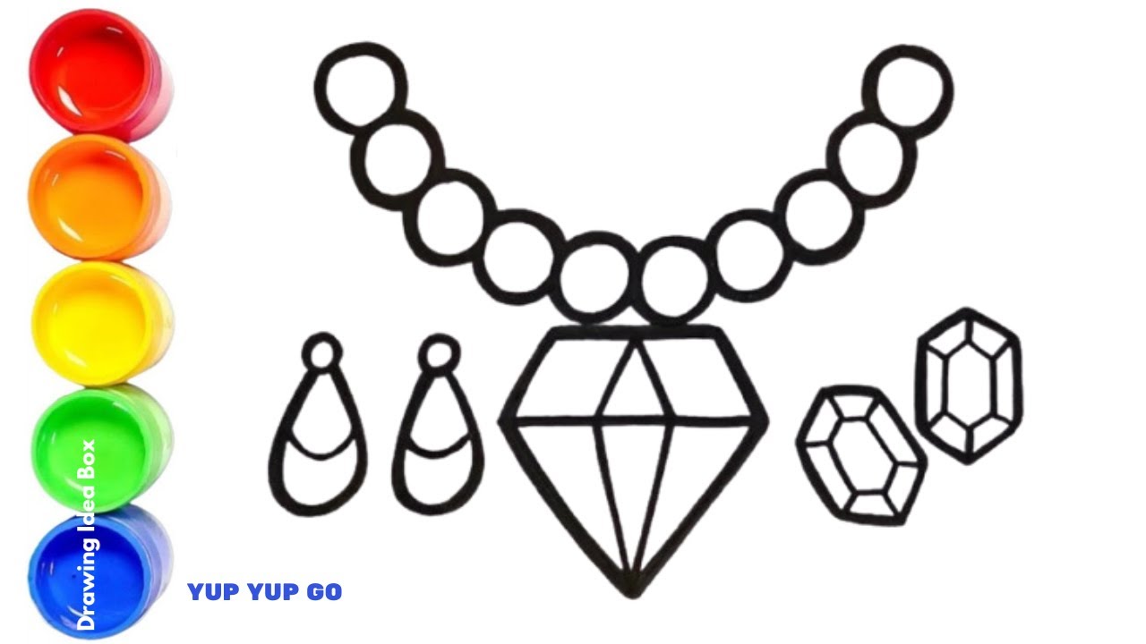 💎🌈 Draw Necklace Jewelry with Colors  🎨🦈 | Learn Colors for Kids + Baby Shark Song | Yup Yup Go
