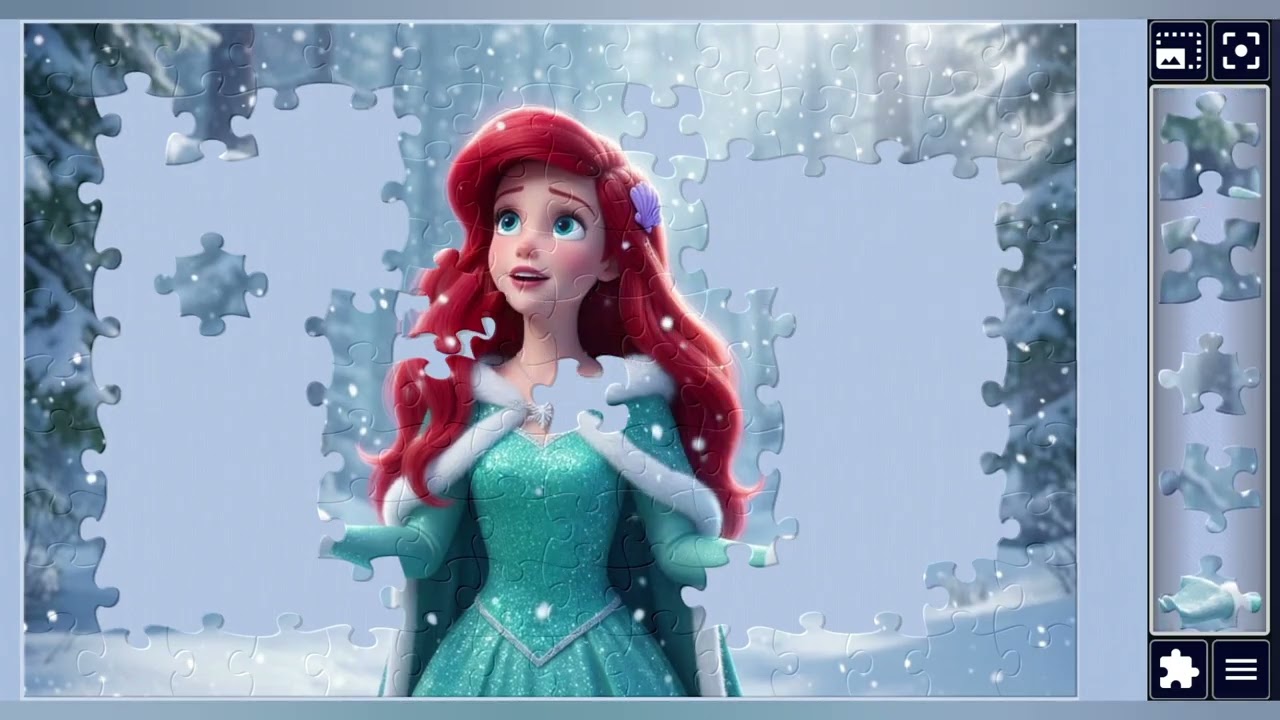Ariel's Winter wonder:Snowy Forest Enchantment🧜🏼‍♀️👑❄️🌨✨️🪄//jigsaw puzzles journey🧩//puzzlesArt🧩🧩//