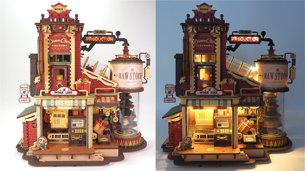 ROKR Christmas Dream Gift Factory | Wooden Music Box EAB01 | 3D Wooden Models #rokr @rokr_official
