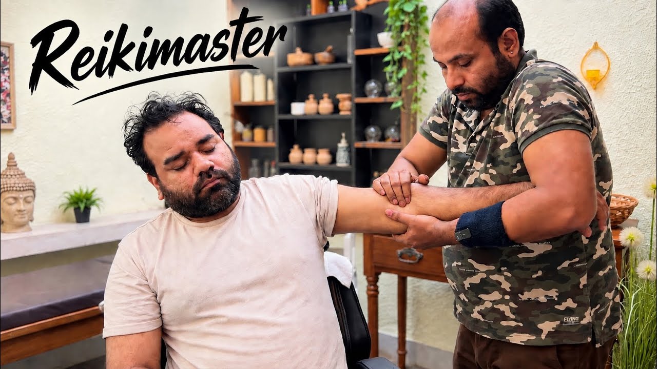 Aggressive indian head massage asmr by Reiki Master | Neck & Shoulder Massage #Indianbarber
