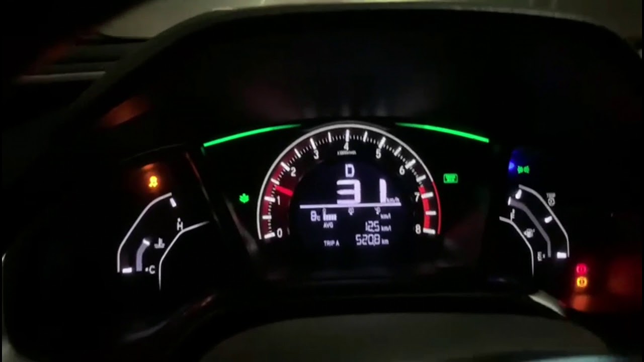 Honda Civic issue of break warning with traction control warning sign.