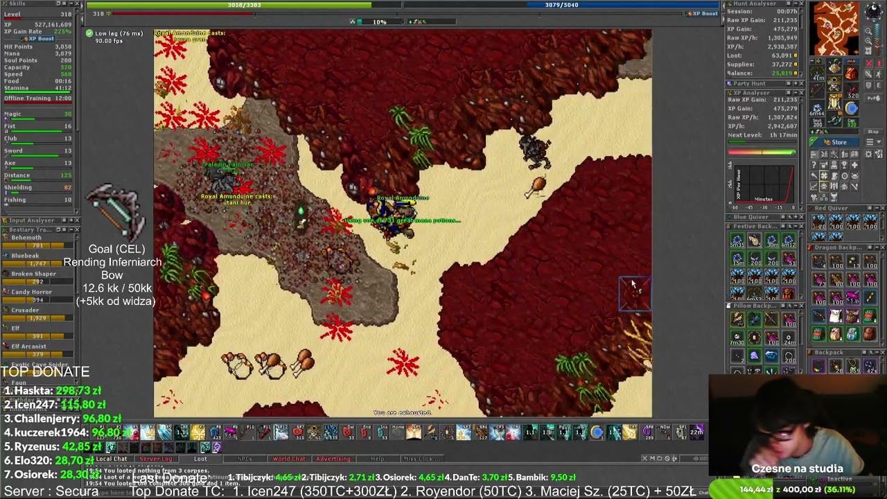 Propozycje Widzów : Porównuje Werehyeana i Werelion 'y na 300lvl #tibia paladin hunt