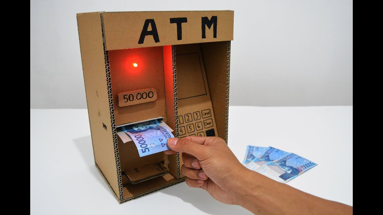 100 % BEKERJA ! DARI SELEMBAR KARDUS MENJADI MESIN ATM-Mainan untuk anak