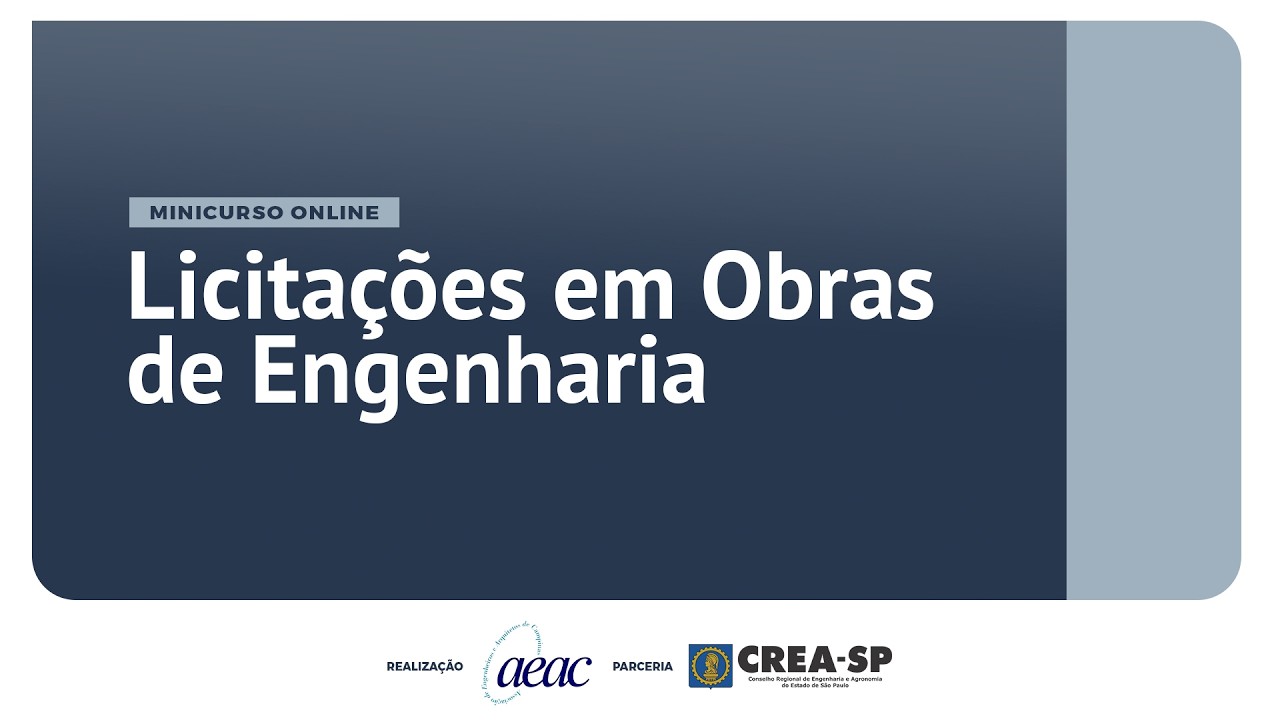 Curso on-line e Gratuito - Licitações em Obras de Engenharia