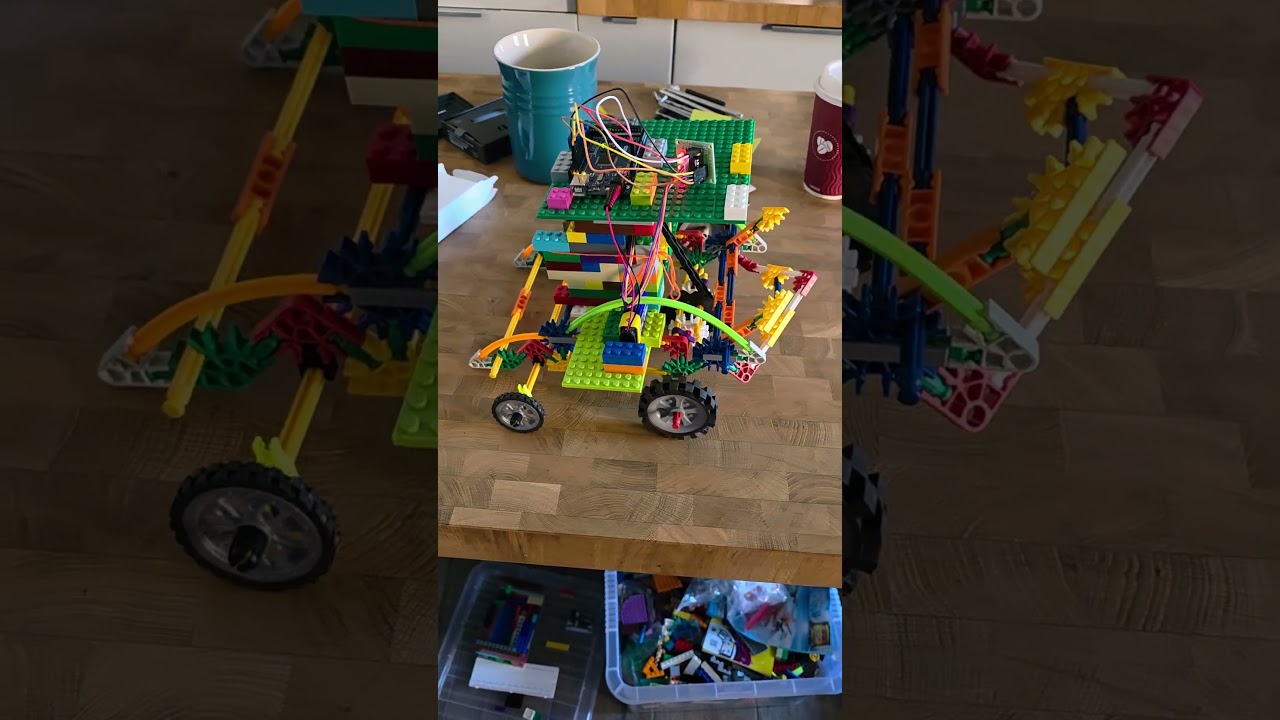 Arduino-Powered LEGO/KNEX Robot Buggy in Action!