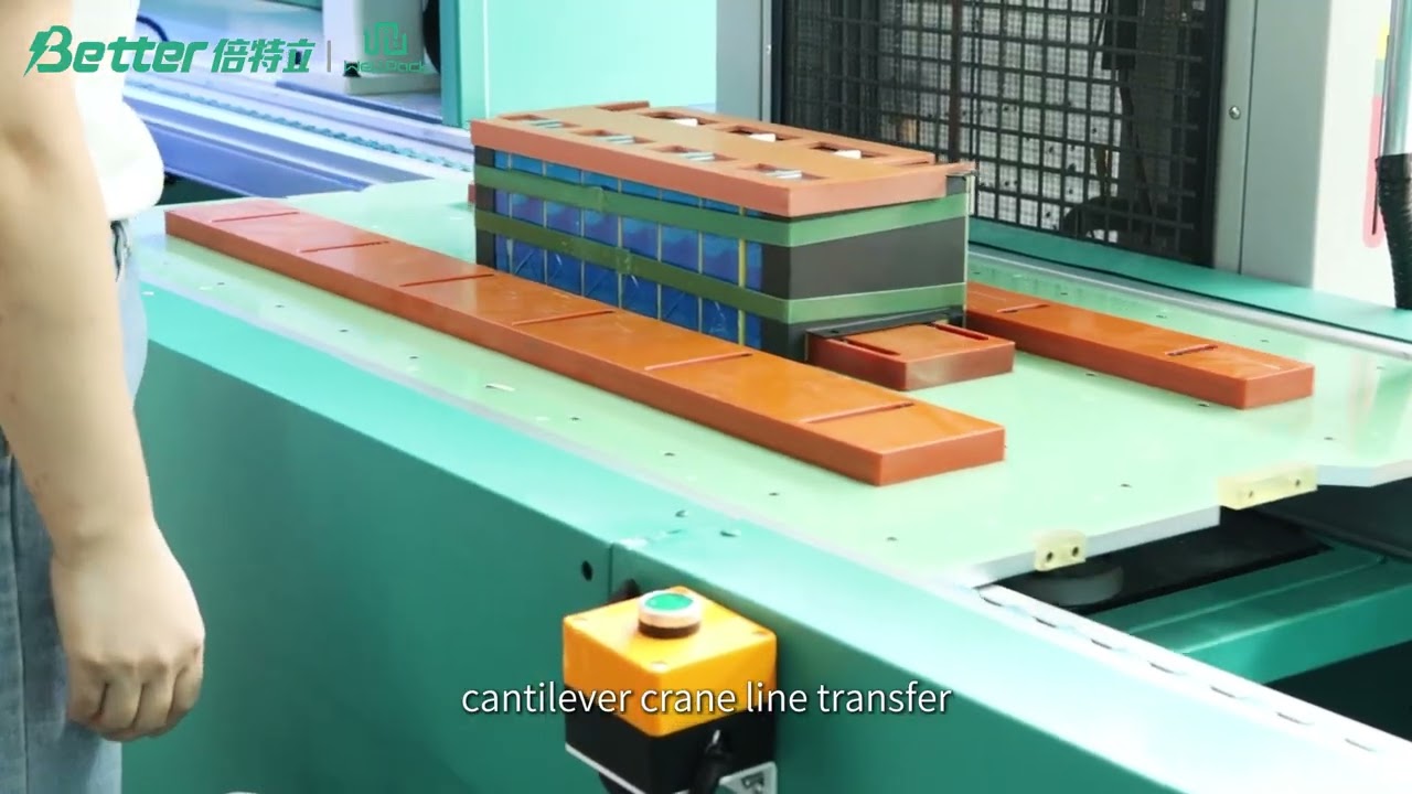 Automatic Assembly Line for Prismatic Cells Battery Packs #batteryfactory #batteryassembly