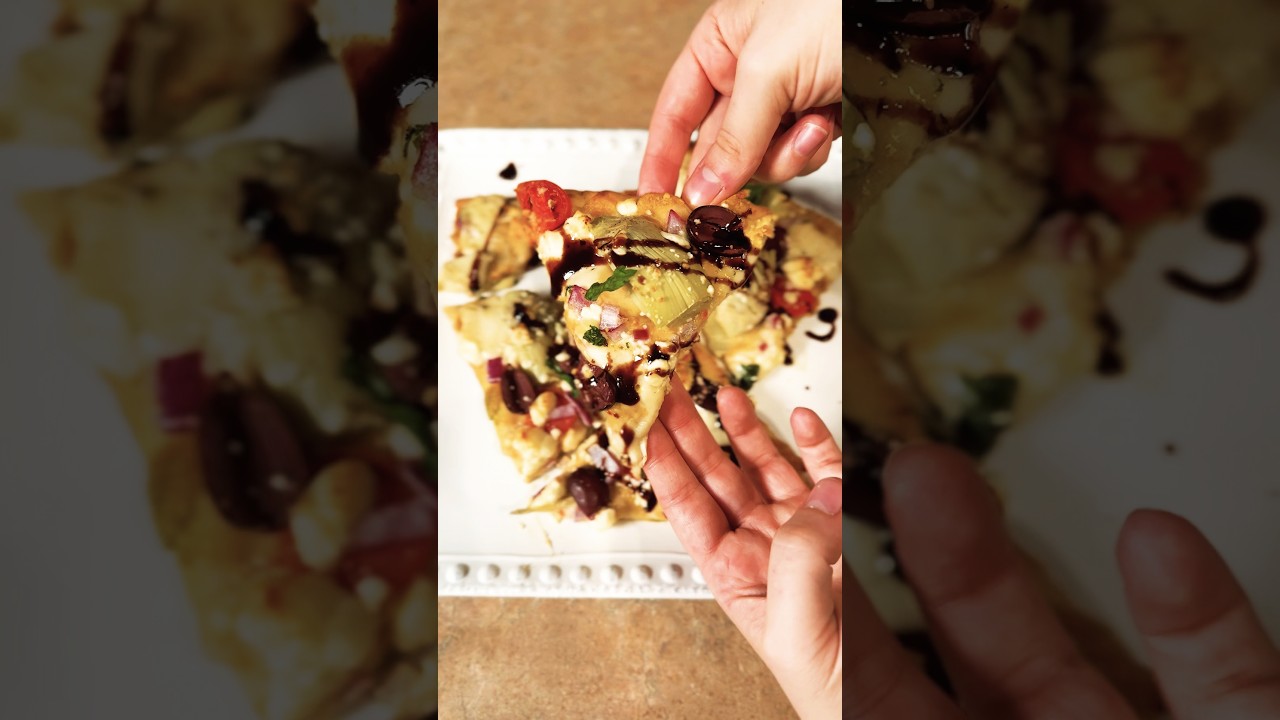 Mediterranean Flatbread Pizza 😍 #easyrecipe