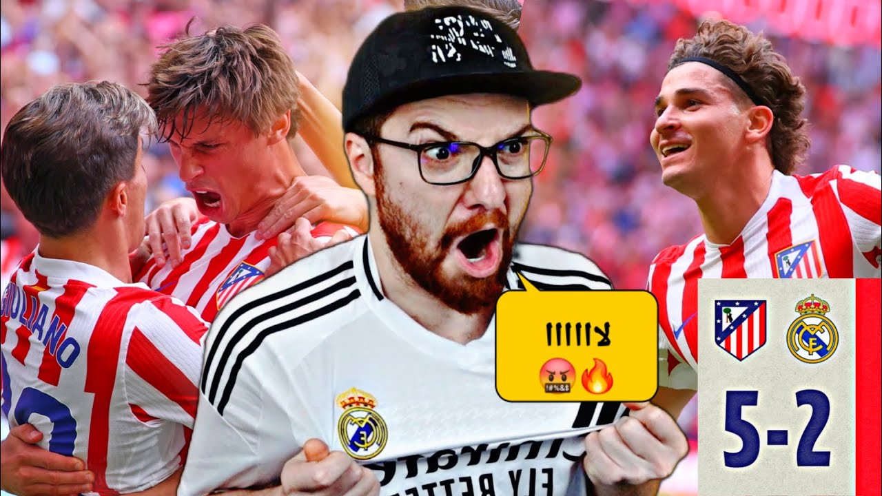 ردة فعل مدريدي مباشر 🤬🔥!! ريال مدريد و اتليتيكو مدريد 5 تبهدلناااااا 🤬🔥