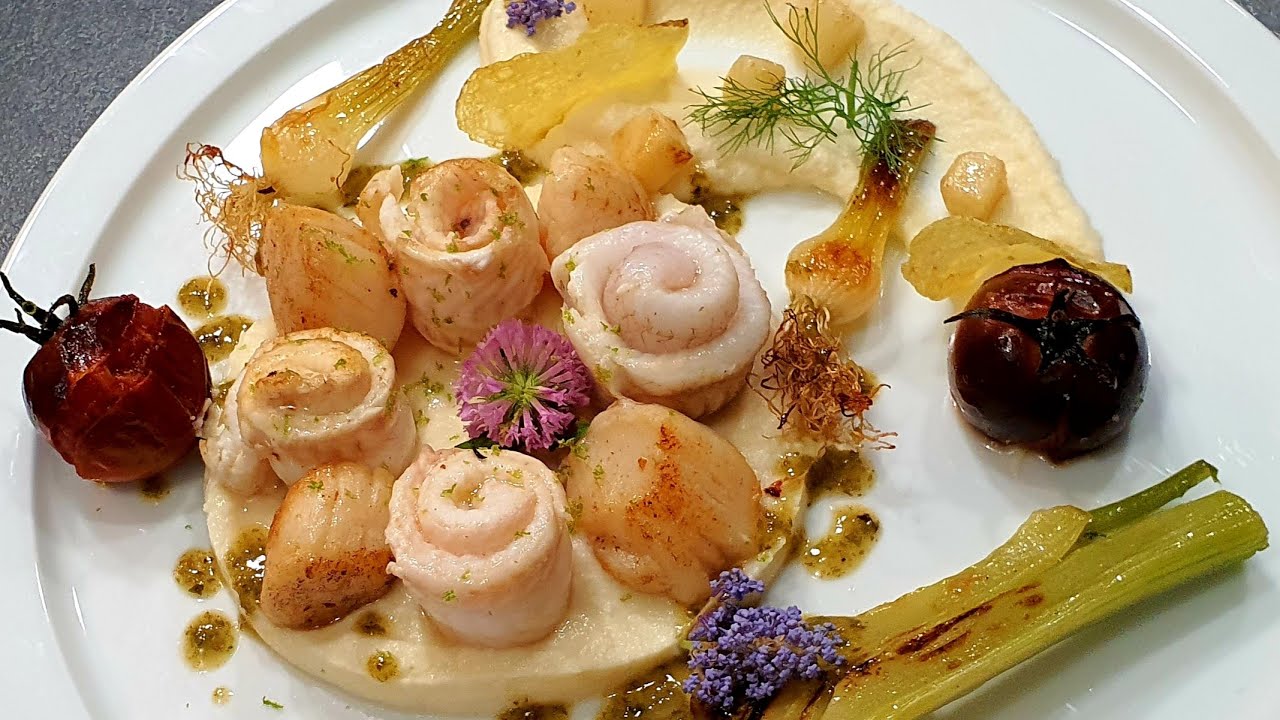 Sole façon meunière  St-Jacques- fenouil Braisé mousseline de Céleri Rave| recette rapide et simple