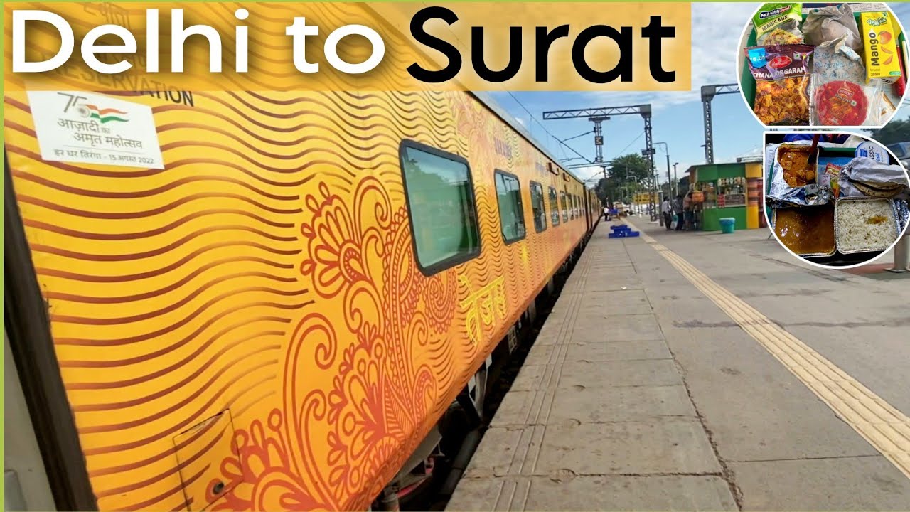 New Delhi To Surat, Gujarat MMCT Tejas Rajdhani Express Train Full Journey  | Food + Interior Review