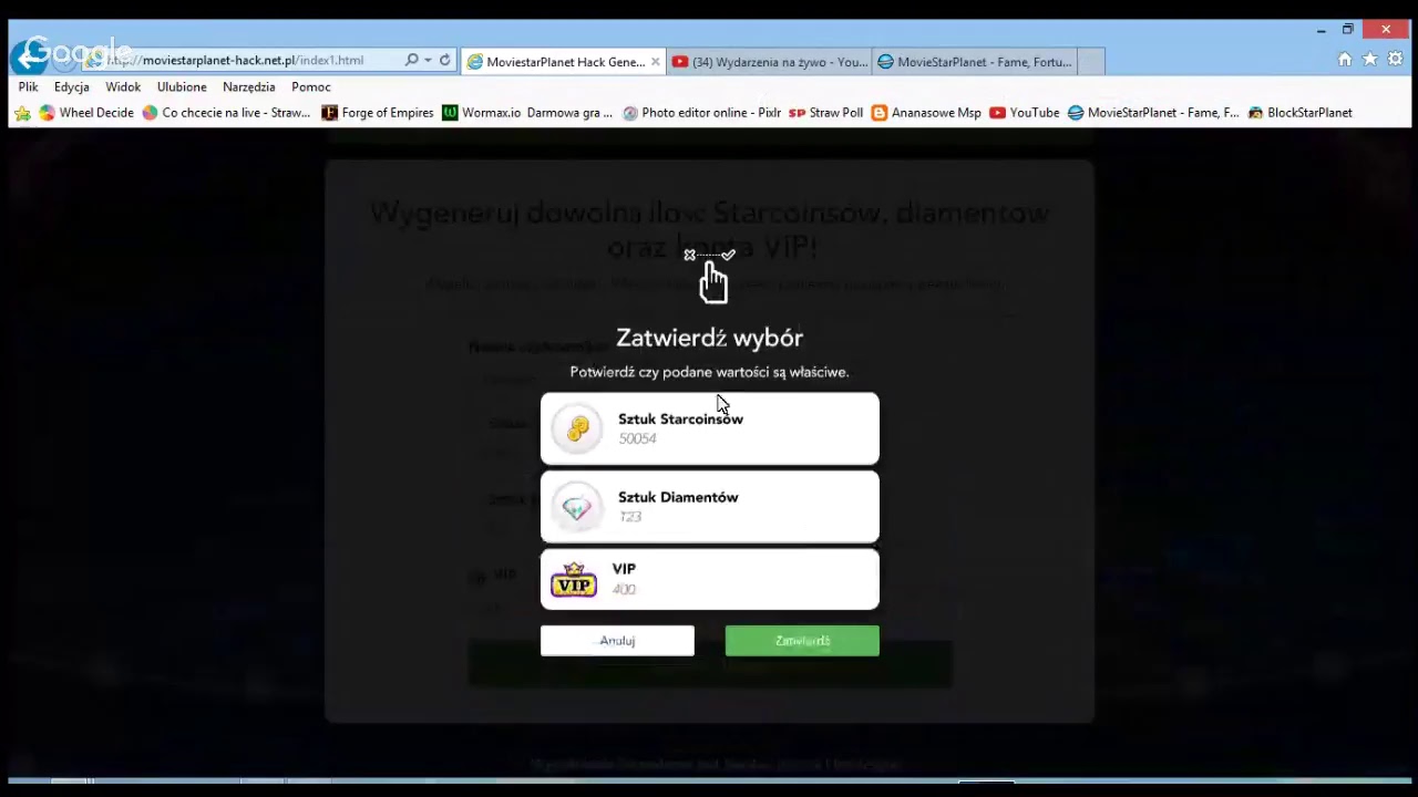 HACK na DARMOWEGO Vip na MovieStarPlanet ?! Darmowy Vip, StarCoins i Diamenty ?! | Msp Olcii