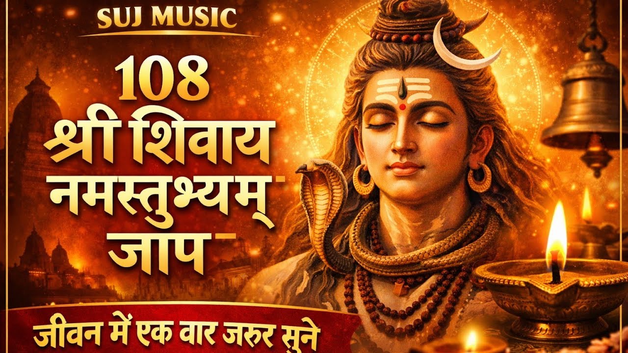 🔱 मन को शांति देने वाला शिव जाप 🙏 | श्री शिवाय नमस्तुभ्यम् 108 बार