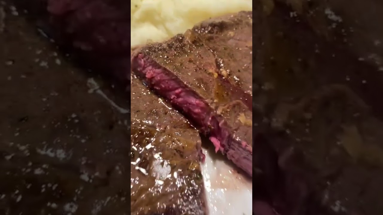 JUICY STEAK! 🥩 TOP SIRLOIN STEAK! W/ MASHED POTATOES! 🥔