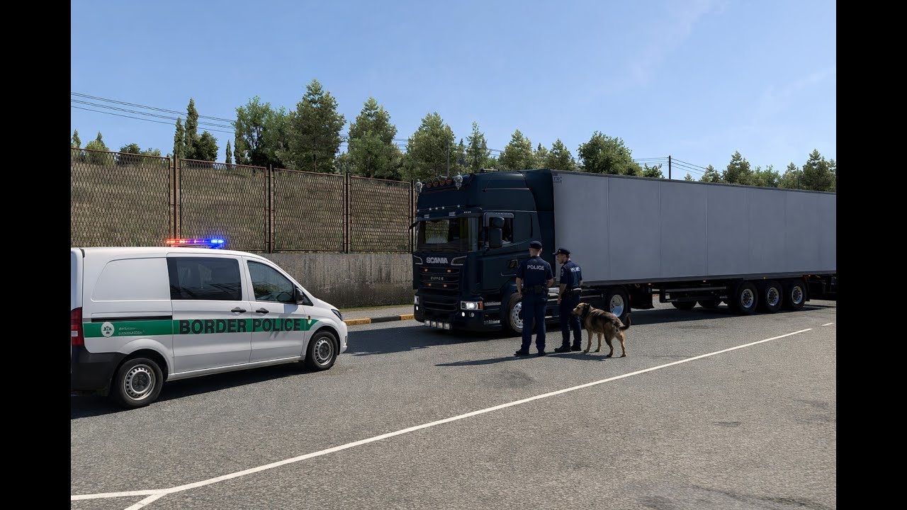 Greek Style Scania R560 V8 in Full Blue | Border Control in Albania | ETS2