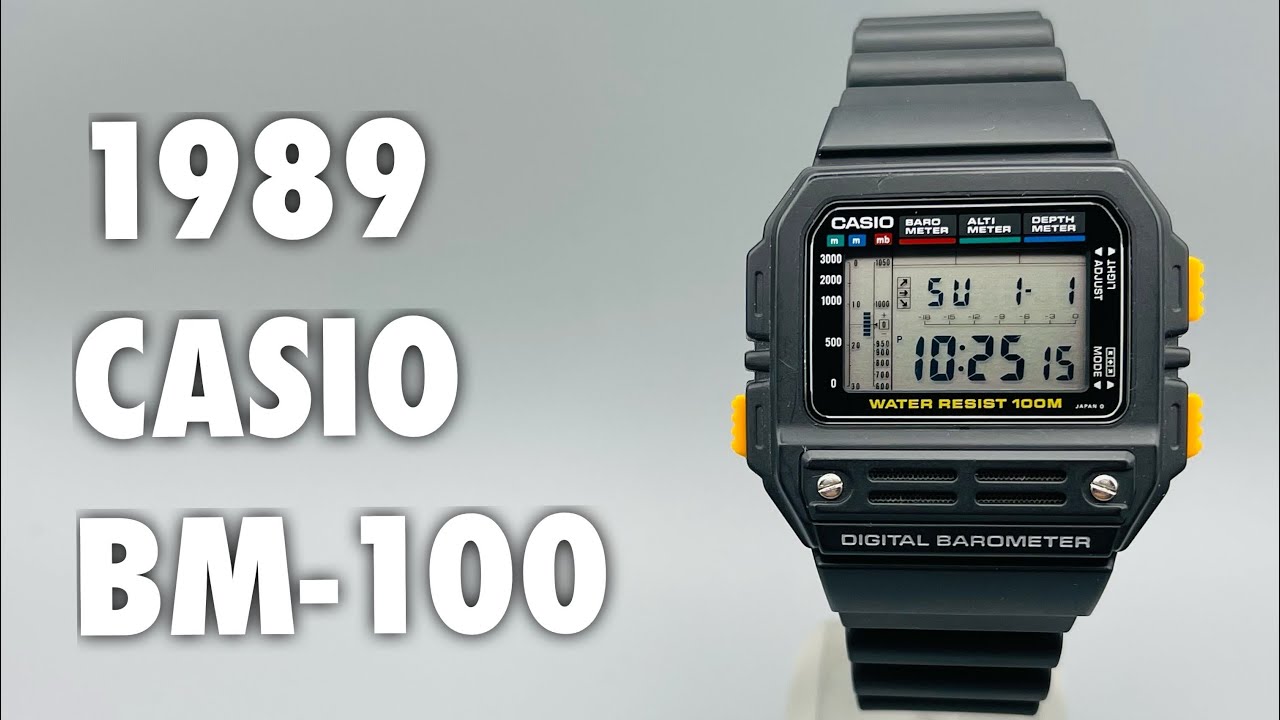 1989 Casio BM-100 BaroMeter watch. In depth review of features