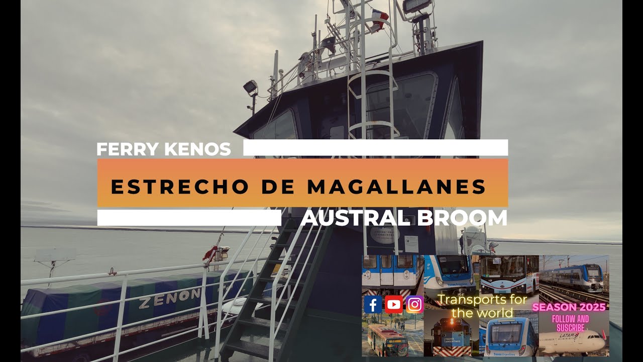 Cruce estrecho de Magallanes (Chile) abordo ferry Kenos (Austral Broom)