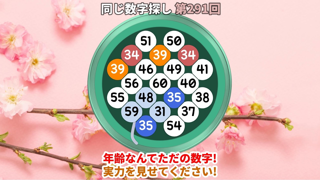【脳トレ】第291回  -  年齢なんてただの数字! 実力を見せてください!#脳トレ #数字チャレンジ #観察力アップ