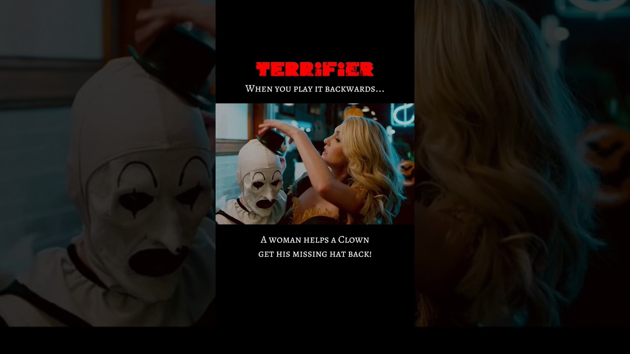 When you play Terrifier backwards ... Wholesome 😌 Art The Clown and Dawn 🎩