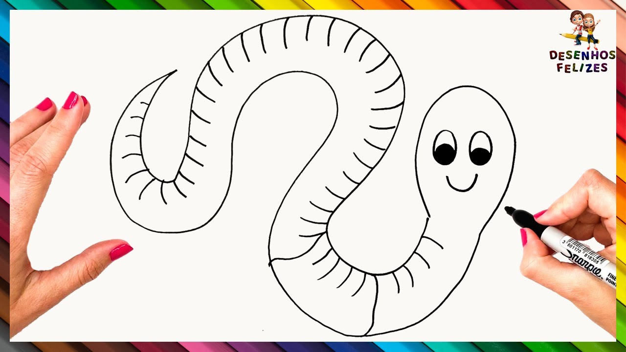 Como Desenhar Uma Minhoca Passo A Passo 🪱 Desenhar Minhoca Fácil