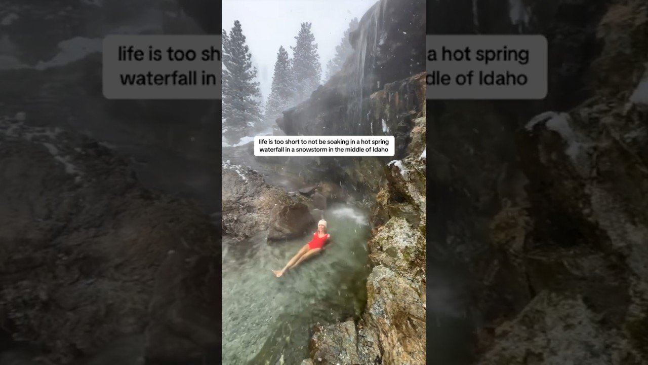 Hot spring waterfalls in the middle of winter are nature&rsquo;s Icy Hots #travel #idaho #winter