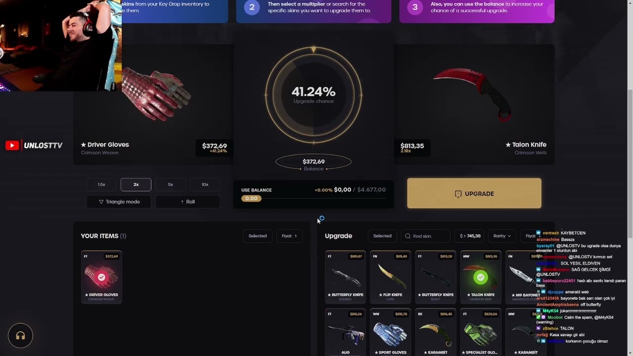 UNLOST KEYDROP 5 BİN DOLARLIK KASA AÇILIMI ESKİ GÜNLER YILLAR DOPPLER FADE KELEBEK