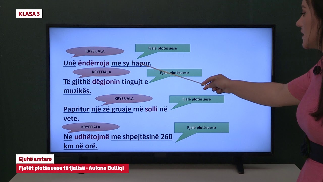 e Mesimi Klasa 3 - 3026 Gjuhë amtare - Fjalët plotësuese të fjalisë